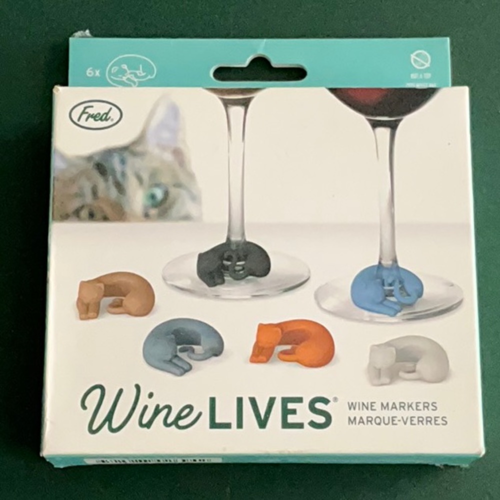 Fred Wine Lives Cat Wine Markers